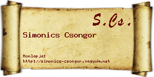 Simonics Csongor névjegykártya