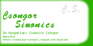 csongor simonics business card